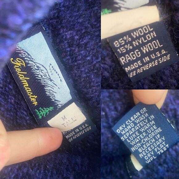 Rag Wool Fieldmaster Sweater Made in USA Size M Tall - Picture 5 of 15